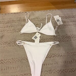 L*Space White Ribbed Bikini Set NEW